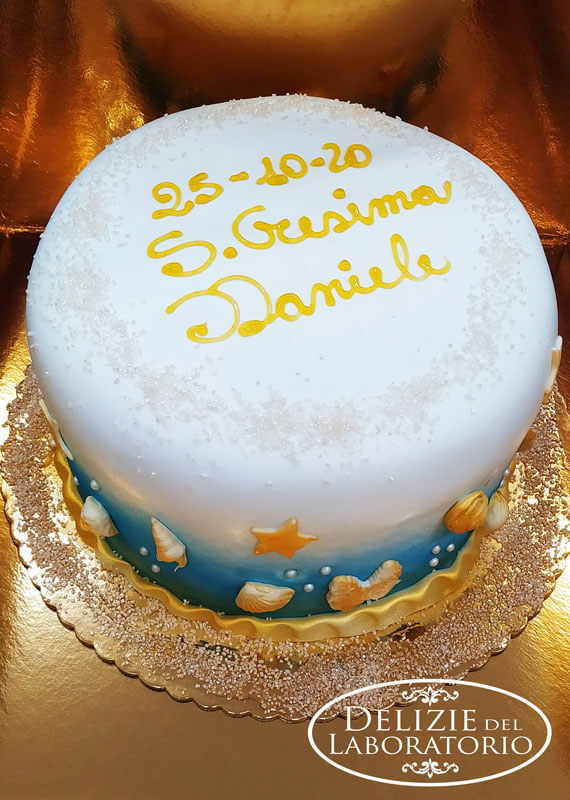 Torta Cresima Pasta Di Zucchero Per Daniele A Tema Marino 03